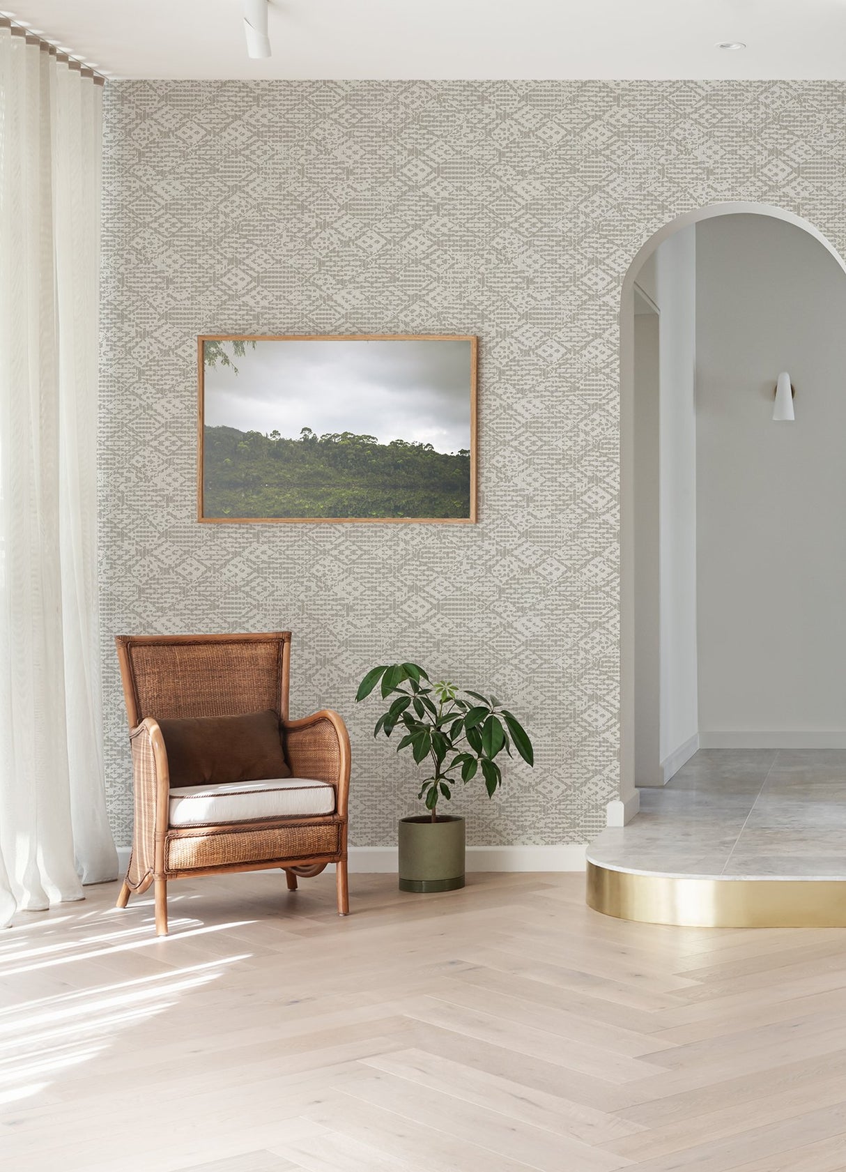 Helene Silver Glitter Geometric Wallpaper with Glam Geometric Pattern - A-Street Prints 4105-86620