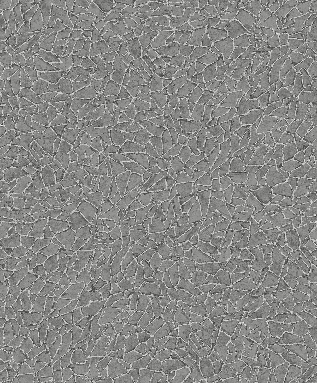 Soma Sterling Metallic Crackling Grey Wallpaper with Abstract Modern Pattern - Brewster 4105-86626