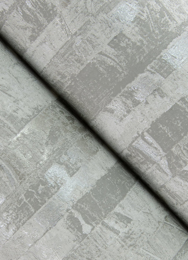 Zinarliya Silver Column Wallpaper with Metallic Distressed Textures - A-Street Prints 4105-86628