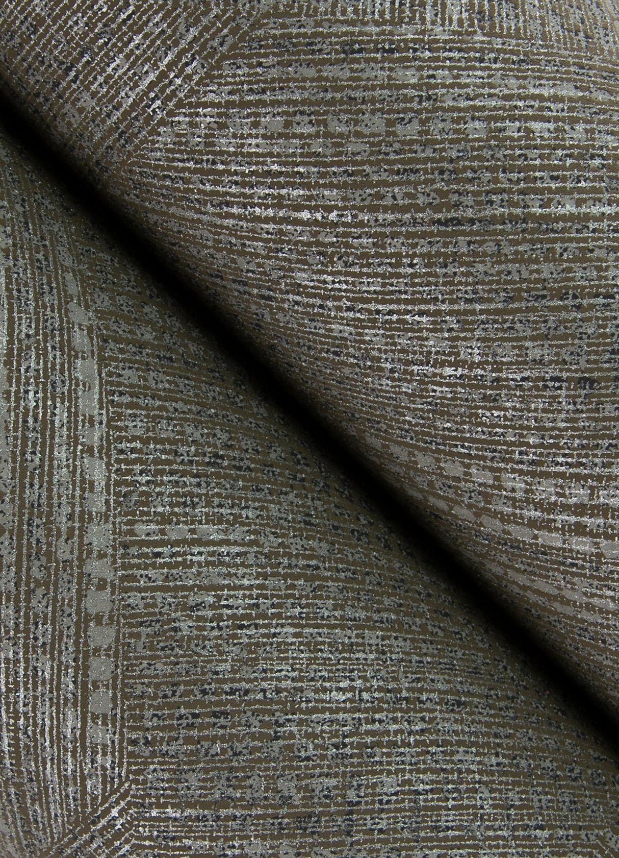 Ladon Pewter Metallic Texture Wallpaper with Modern Geometric Fabric & Woven Textures - Brewster 4105-86629