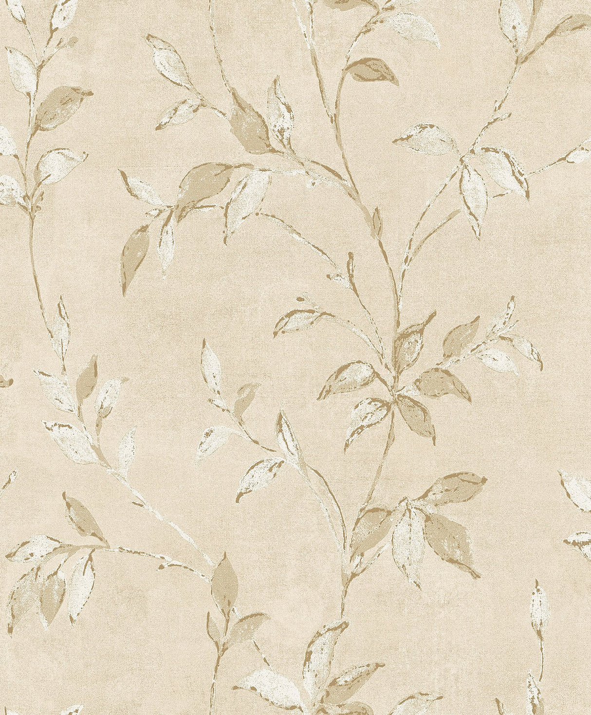 Kupari Gold Trail Beige Vine Botanical Wallpaper with Metallic Raised Ink - A-Street Prints 4105-86643