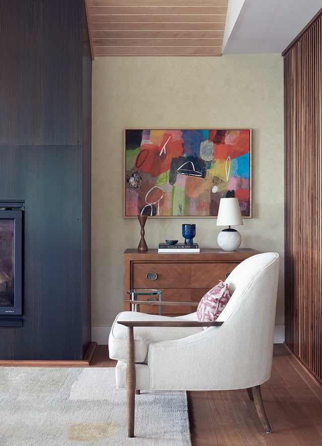 Rauta Pearl Hexagon Tile Wallpaper with Metallic Champagne Outline - A-Street Prints 4105-86652