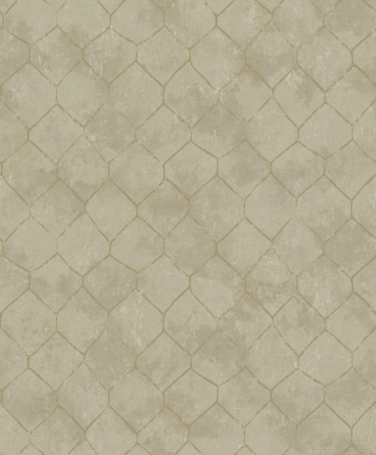 Rauta Gold Hexagon Tile Wallpaper with Metallic Geometric Tile Motif - A-Street Prints 4105-86653