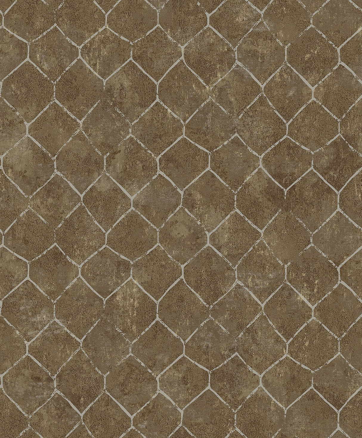 Rauta Brass Hexagon Tile Wallpaper with Metallic Geometric Tile Pattern - A-Street Prints 4105-86655