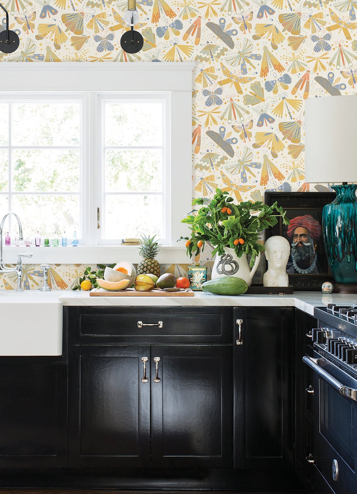 Flyga Bonanza Gold Wallpaper with Bohemian Butterfly Pattern - A-Street Prints 4111-63023
