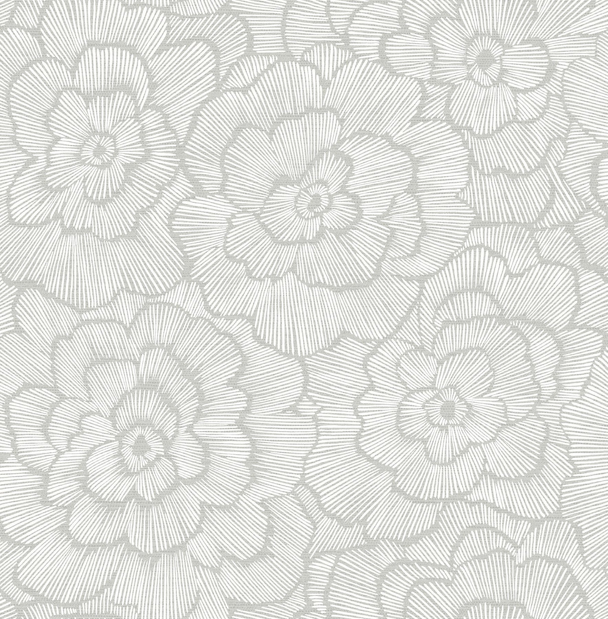 Periwinkle Light Grey Textured Floral Wallpaper with Modern Botanical Flowers - A-Street Prints 4120-26036