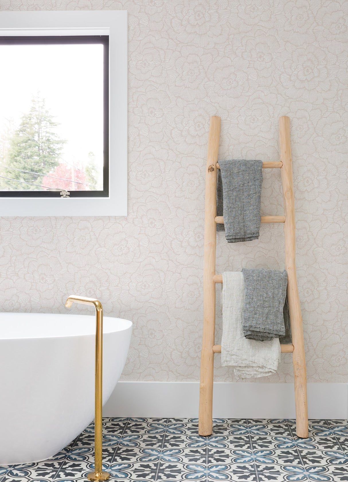 Periwinkle Pink Textured Floral Wallpaper with Modern Botanical Flowers - A-Street Prints 4120-26037