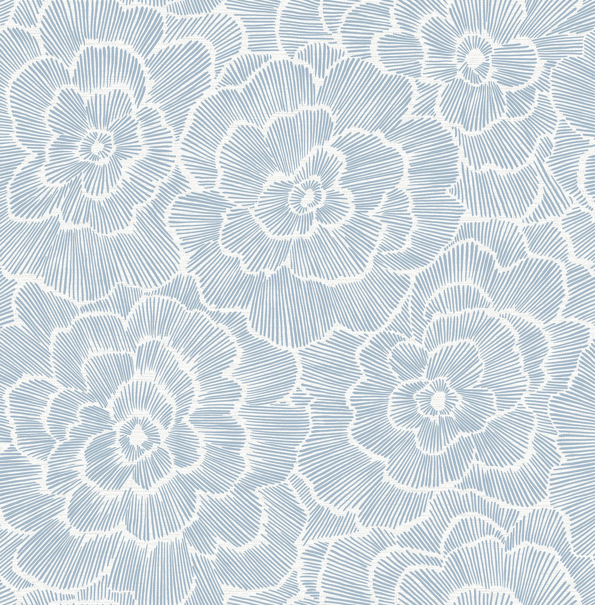 Periwinkle Blue Textured Floral Wallpaper with Modern Botanical Flowers - A-Street Prints 4120-26039