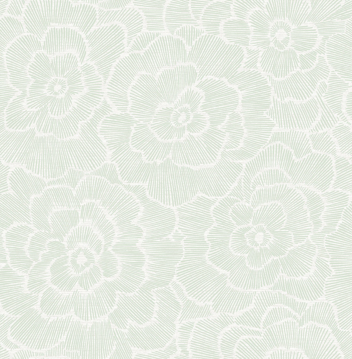 Periwinkle Light Green Textured Floral Wallpaper with Raised Ink Botanical Flowers - A-Street Prints 4120-26040