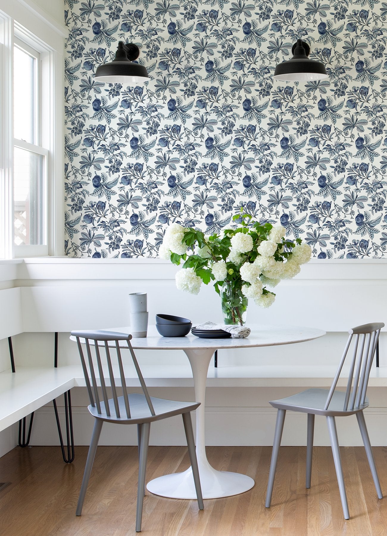 Cecilia Blue Fruit Wallpaper with Botanical Traditional Motif - A-Street Prints 4120-26811