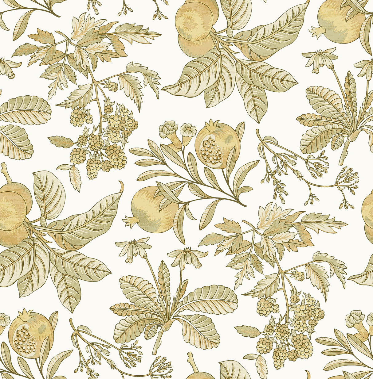 Cecilia Honey Fruit Wallpaper with Botanical Traditional Pattern - A-Street Prints 4120-26813