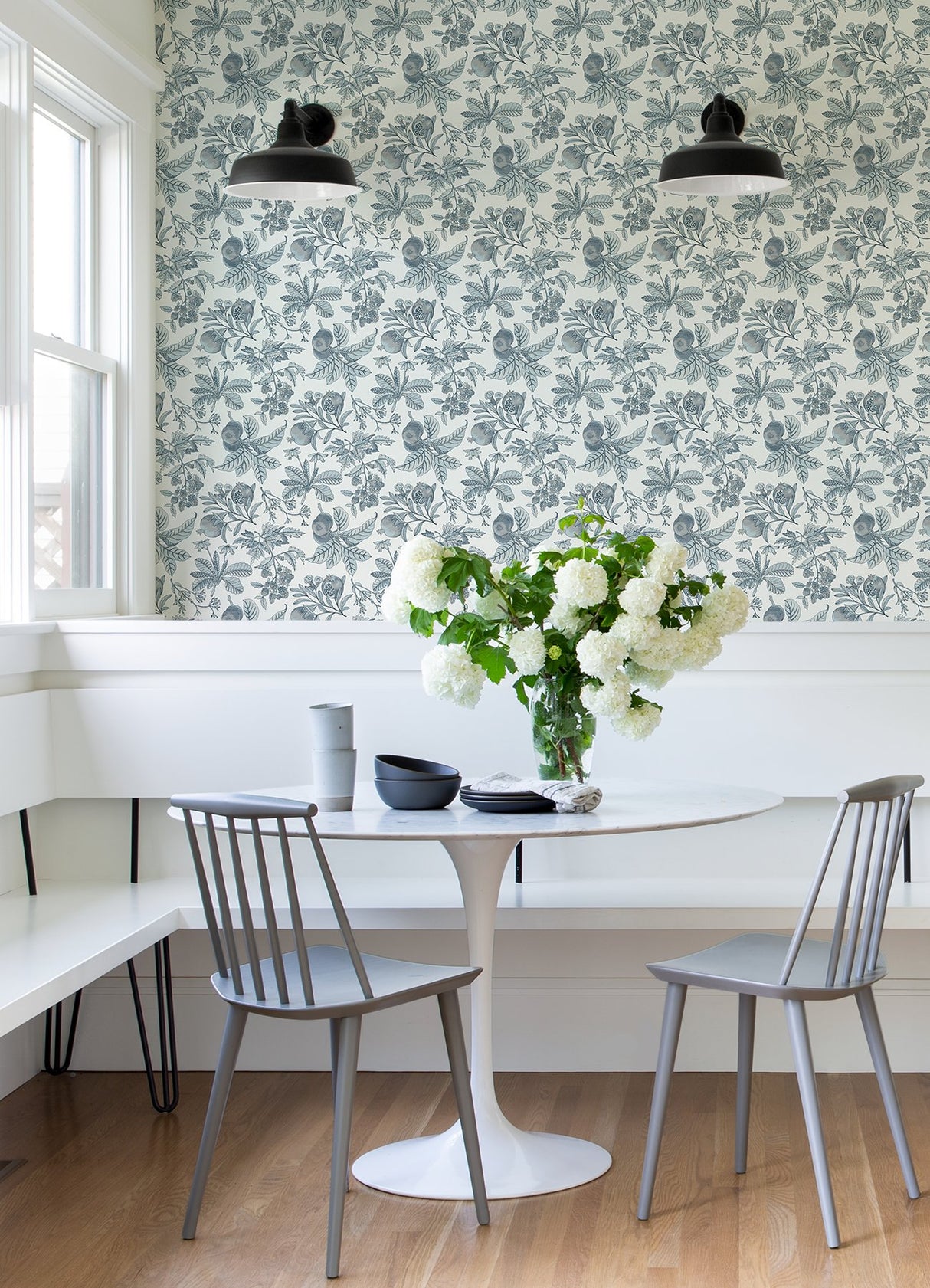 Cecilia Light Blue Fruit Wallpaper with Botanical Traditional Motif - A-Street Prints 4120-26814