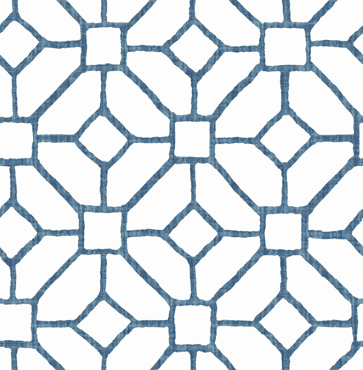 Addis Blue Trellis Wallpaper with Textured Geometric Lattice - A-Street Prints 4120-26828SAM