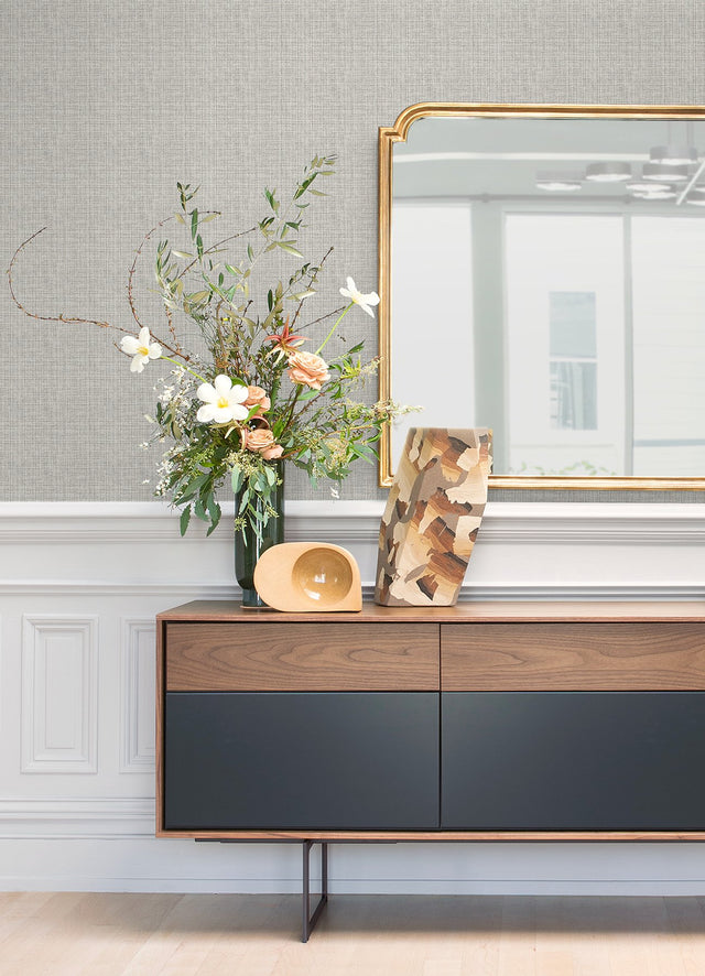 Kantera Light Grey Fabric Texture Wallpaper with Raised Ink Textured Finish - A-Street Prints 4120-26836