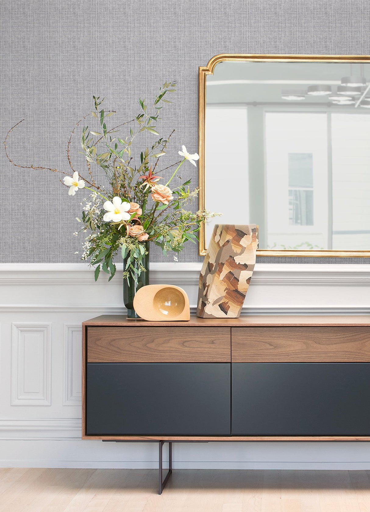 Kantera Blueberry Fabric Texture Wallpaper with Raised Ink Textured Finish - Brewster 4120-26837