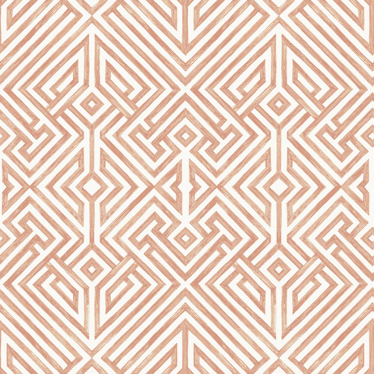 Lyon Coral Geometric Key Wallpaper with Modern Graphic Pattern - A-Street Prints 4120-26848