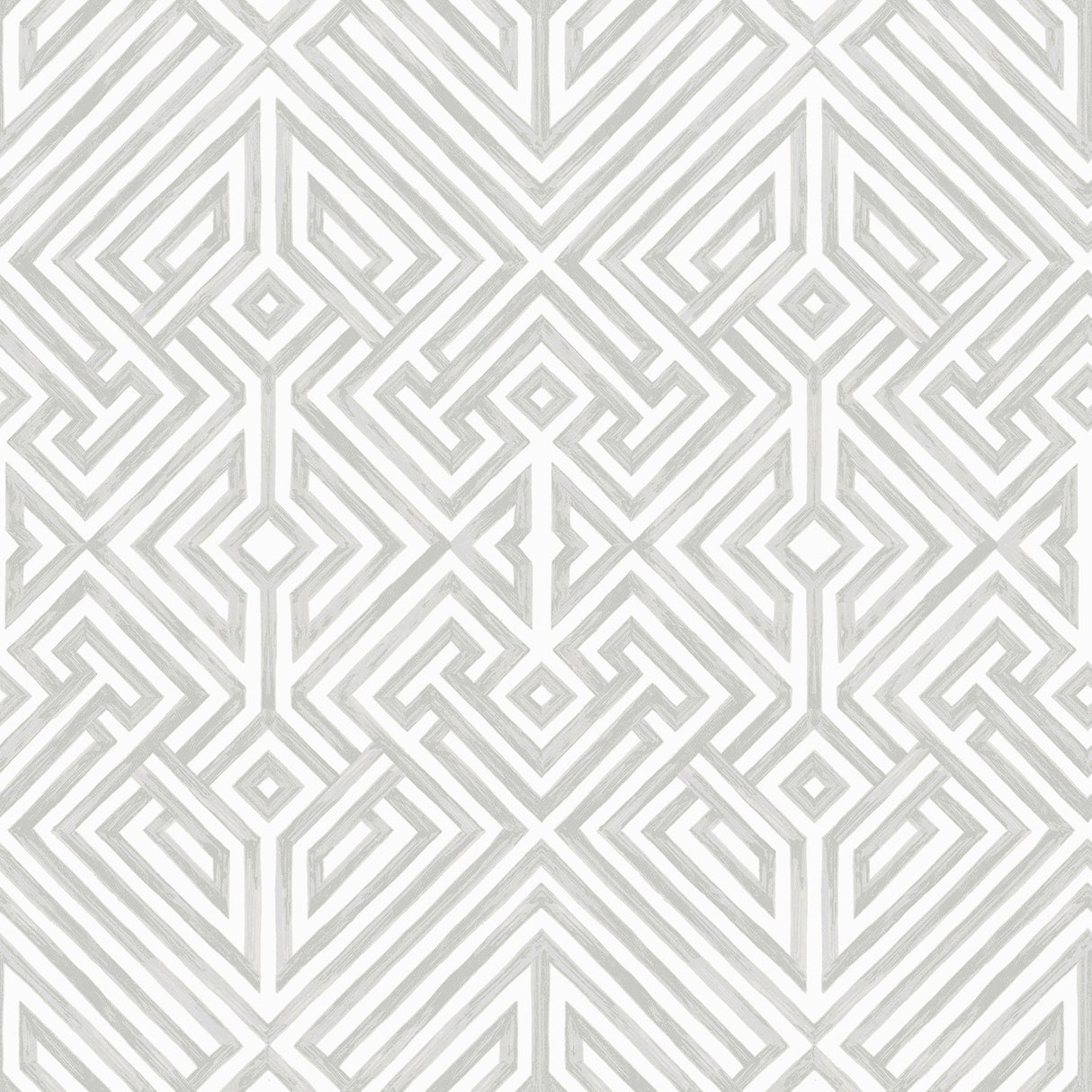 Lyon Silver Geometric Key Wallpaper with Metallic Modern Geometric Pattern - A-Street Prints 4120-26849