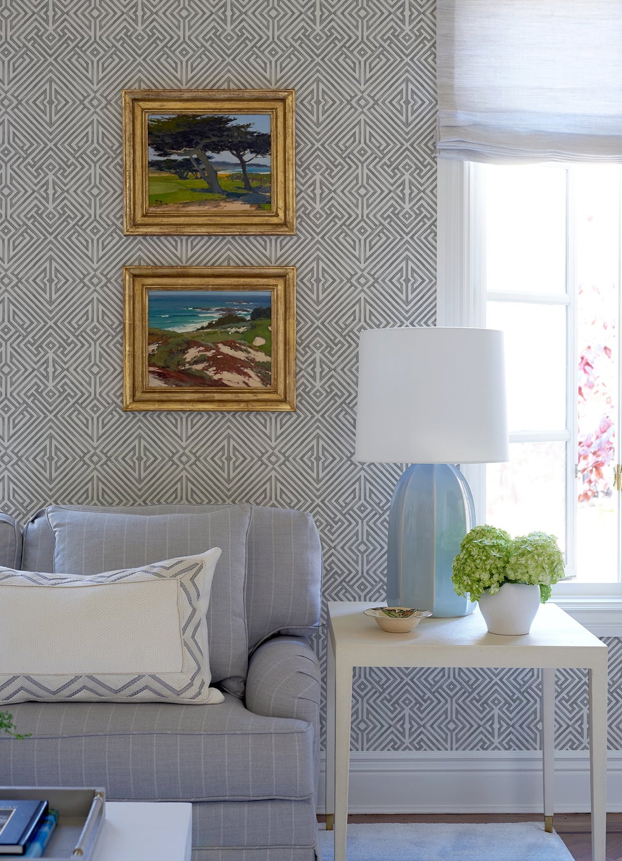 Lyon Grey Geometric Key Wallpaper with Modern Geometric Key Pattern - A-Street Prints 4120-26854