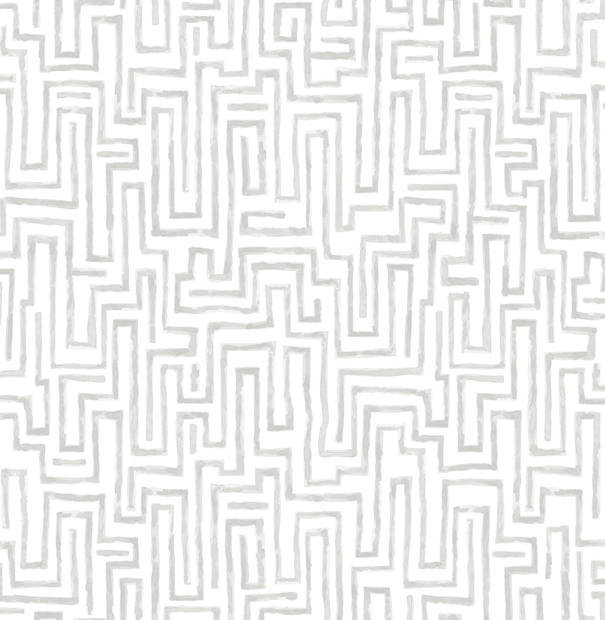 Ramble Grey Geometric Wallpaper with Abstract Maze Pattern, Modern Non Woven Unpasted - A-Street Prints 4121-25703