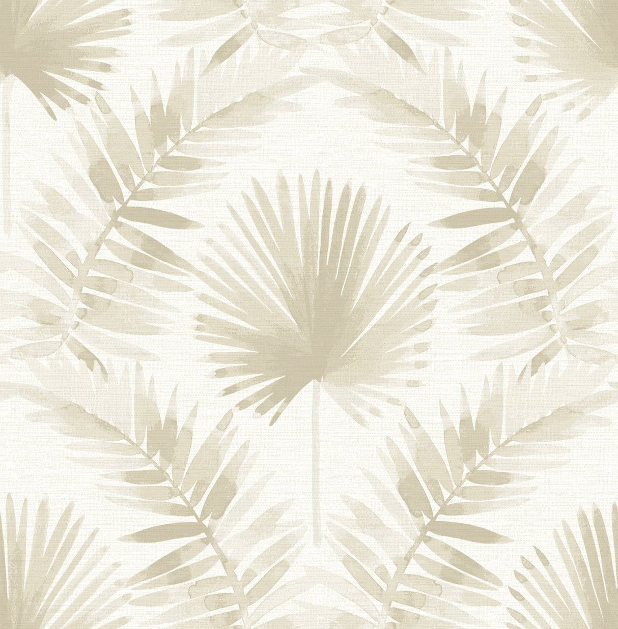 Calla Taupe Painted Palm Wallpaper with Botanical Coastal Fan Palm Pattern - A-Street Prints 4121-26913