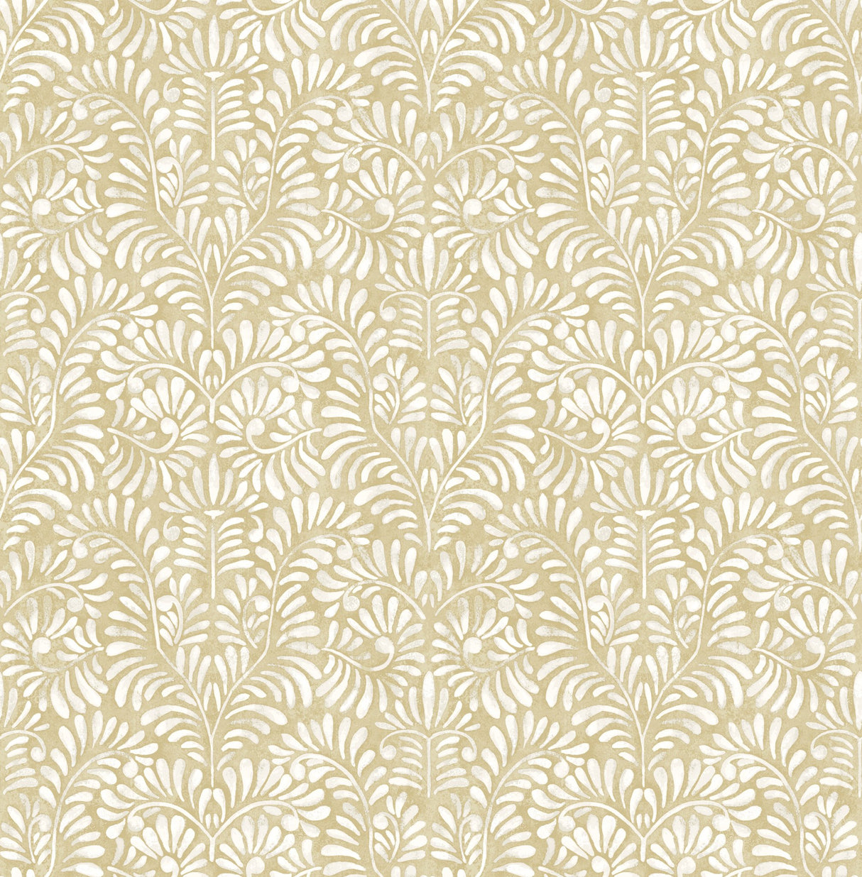 Elma Honey Fiddlehead Wallpaper with Raised Ink Botanical Farmhouse Style - A-Street Prints 4121-26917