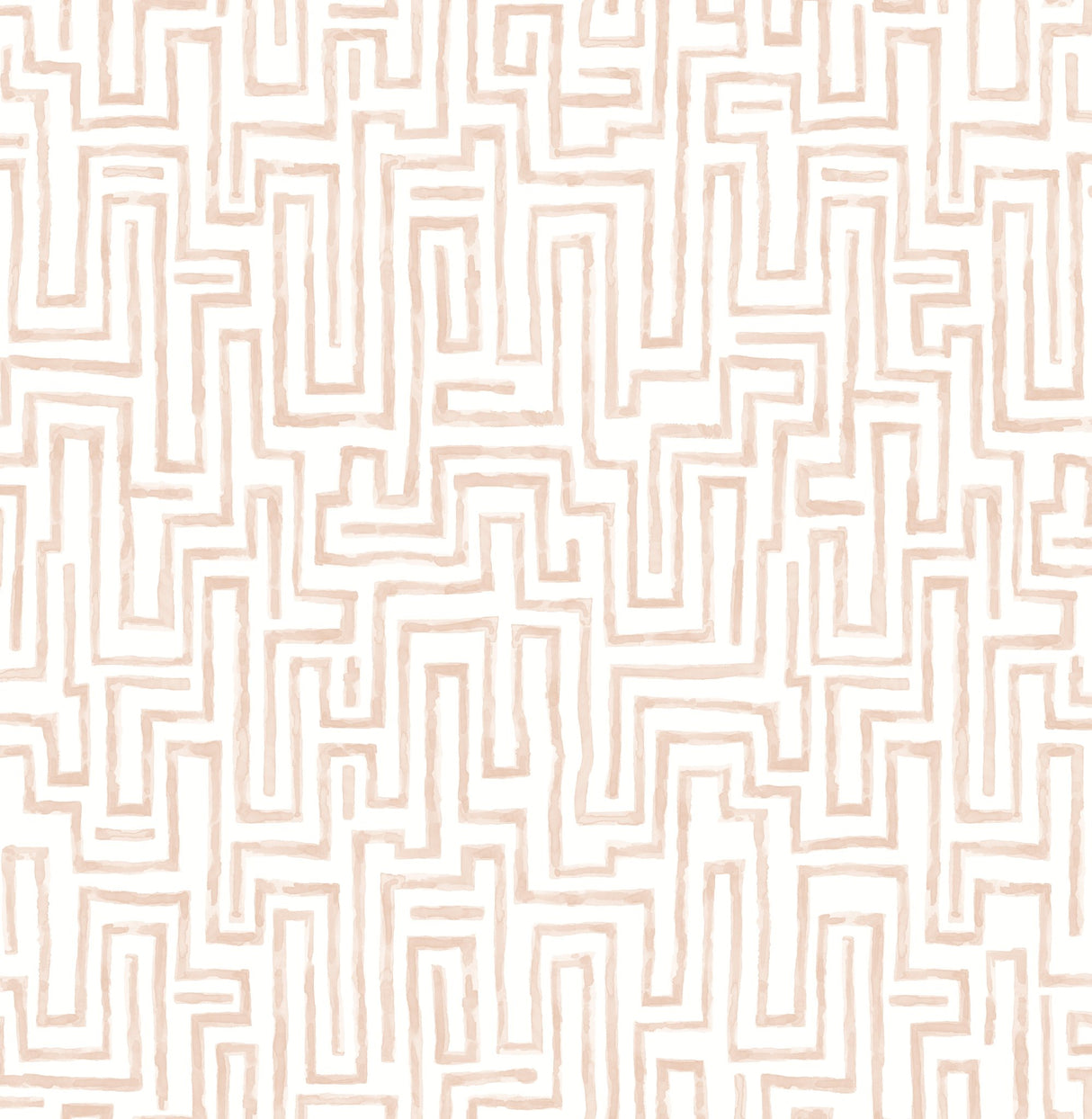 Ramble Blush Geometric Wallpaper with Abstract Modern Maze Pattern - A-Street Prints 4121-26954