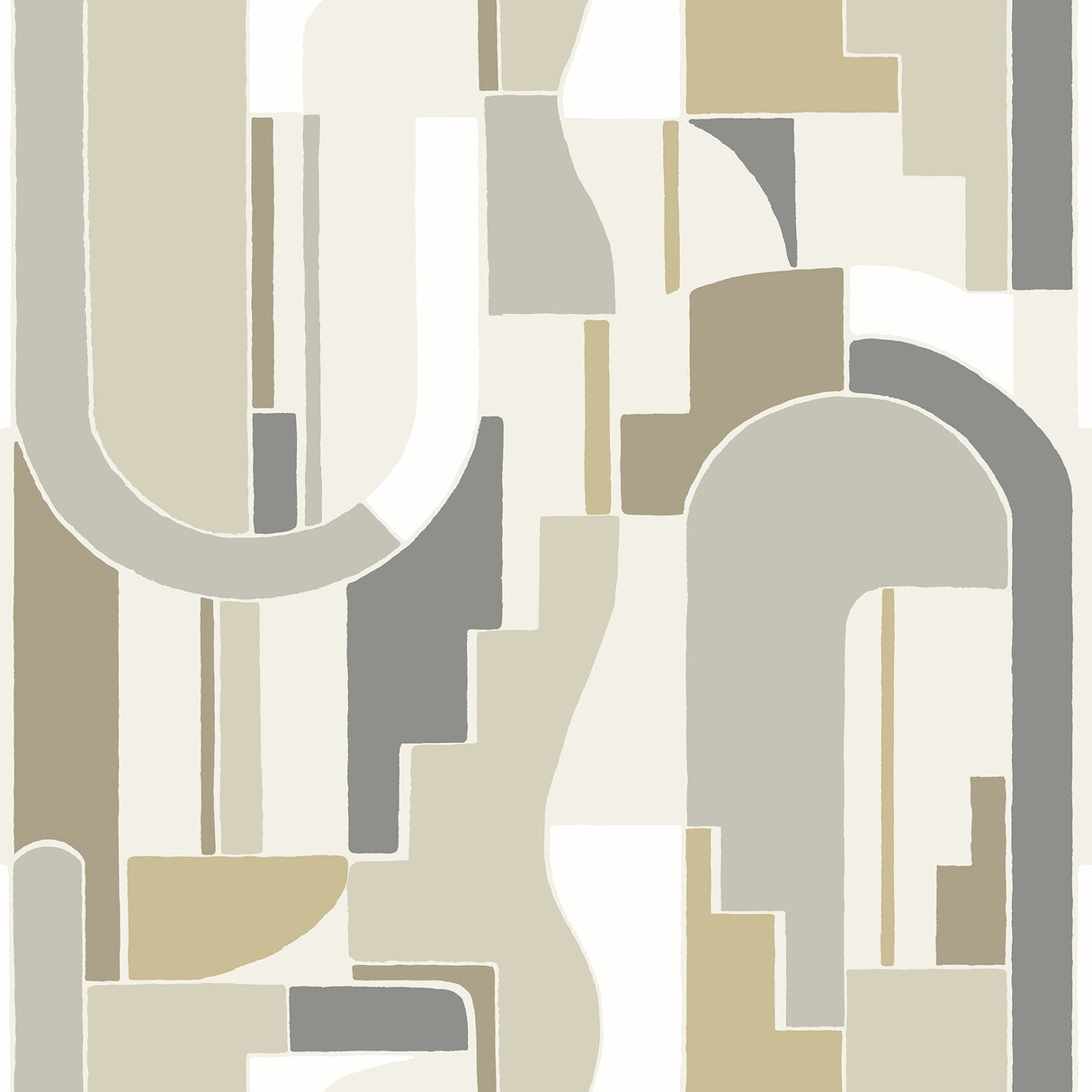 Odele Honey Geometric Archways Wallpaper with Modern Abstract Motif - A-Street Prints 4121-72203