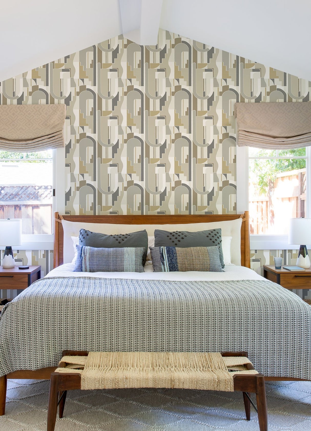 Odele Honey Geometric Archways Wallpaper with Modern Abstract Motif - A-Street Prints 4121-72203