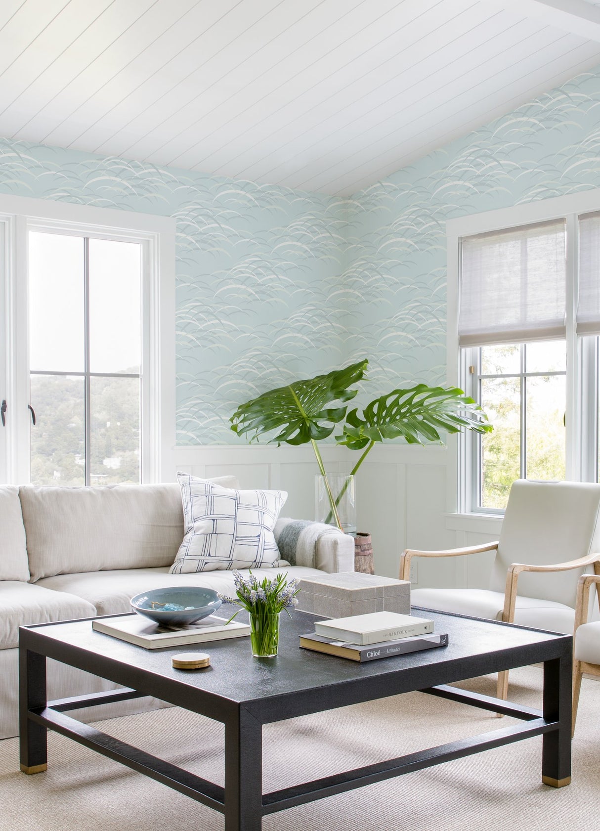 Kasia Sky Blue Abstract Wallpaper with Coastal Abstract Motif - A-Street Prints 4121-72210