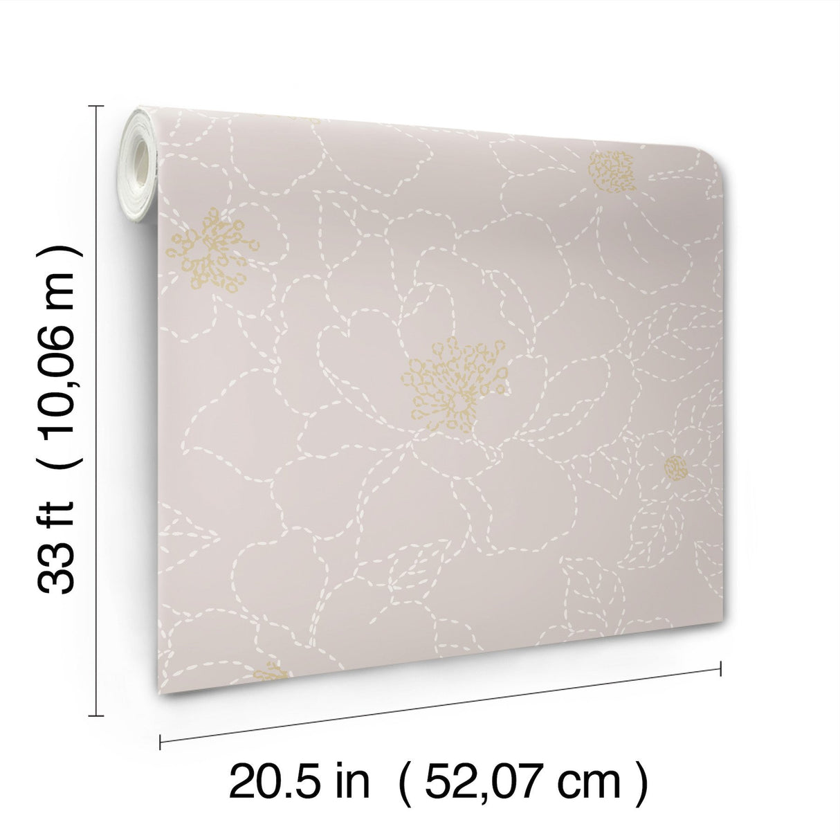 Gardena Lavender Embroidered Floral Wallpaper with Metallic Accents - A-Street Prints 4122-27008