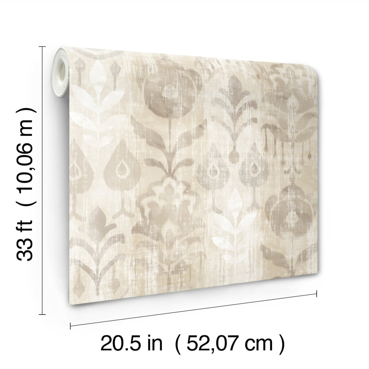 Pavord Neutral Floral Shibori Wallpaper in Non Woven Bohemian Novelty Pattern - Brewster 4122-27015