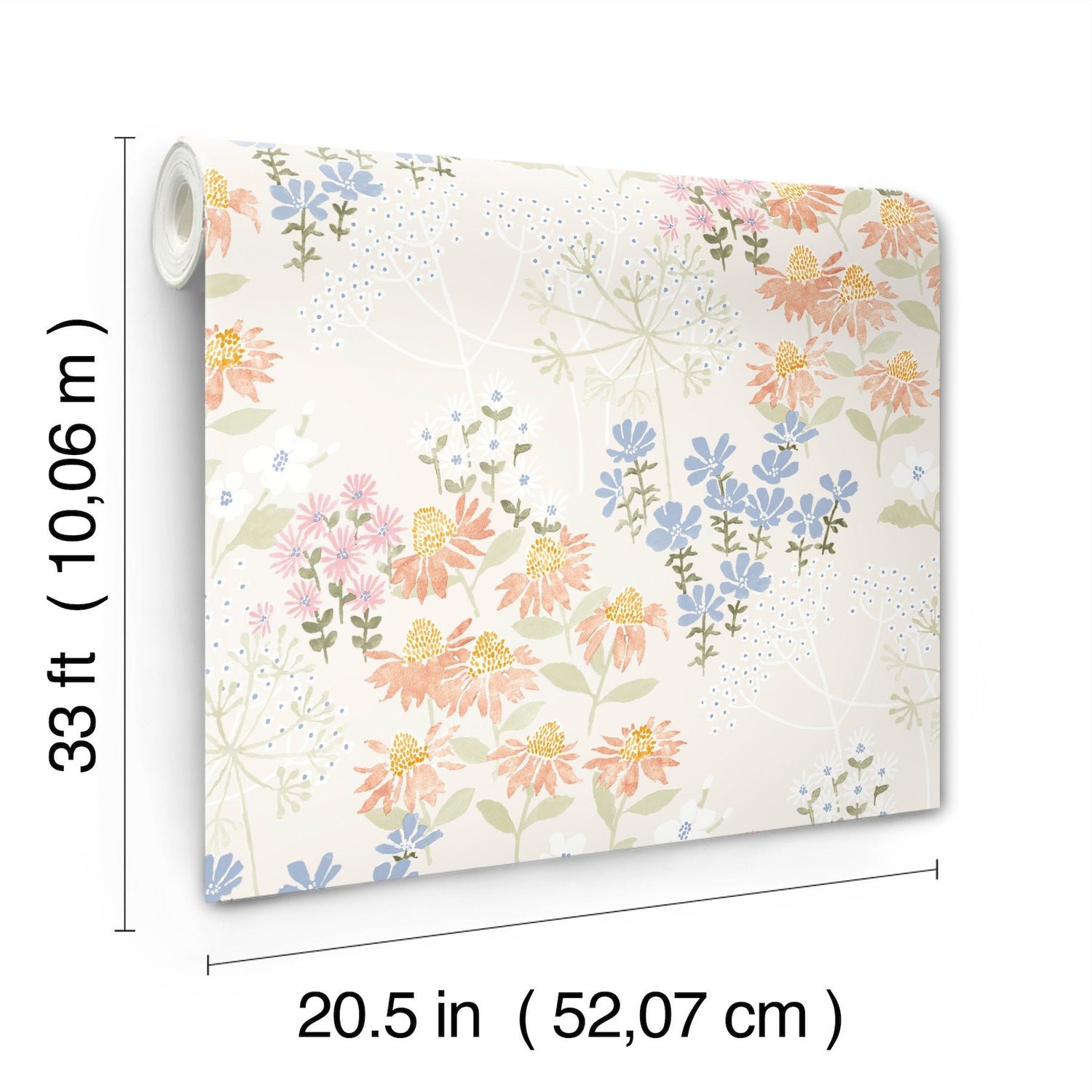 Cultivate Pastel Springtime Blooms Wallpaper with Bohemian Botanical Flowers - A-Street Prints 4122-27020