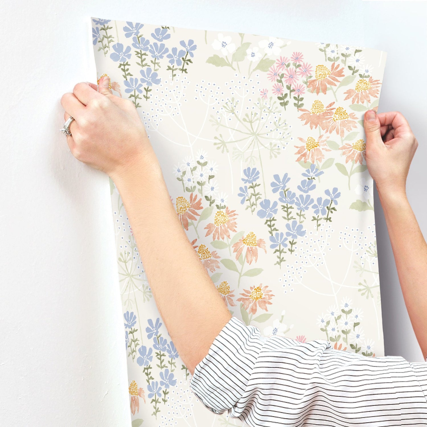 Cultivate Pastel Springtime Blooms Wallpaper with Bohemian Botanical Flowers - A-Street Prints 4122-27020