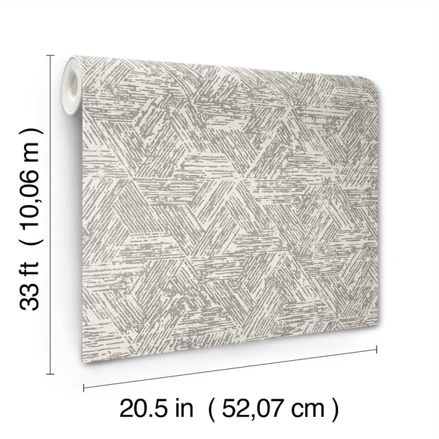Retreat Charcoal Quilted Geometric Wallpaper with Modern Abstract Pattern - A-Street Prints 4122-27031