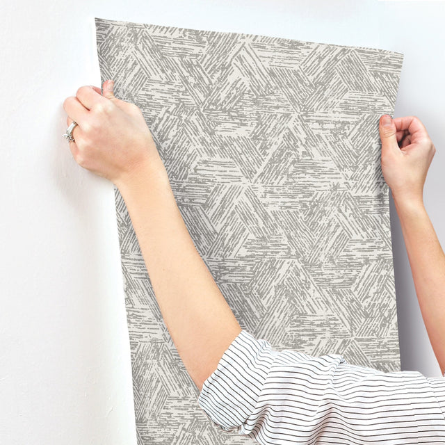 Retreat Charcoal Quilted Geometric Wallpaper with Modern Abstract Pattern - A-Street Prints 4122-27031