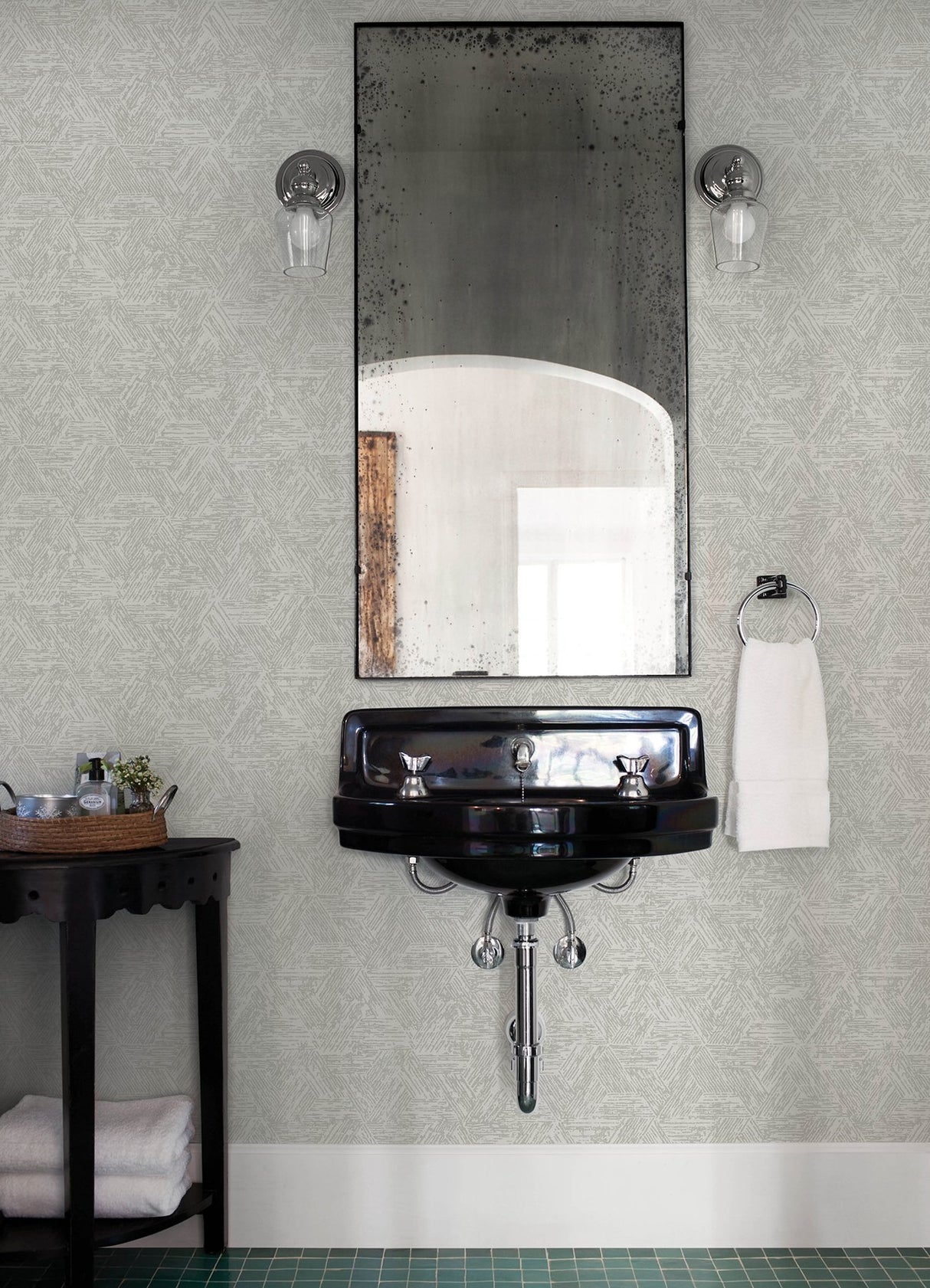 Retreat Grey Quilted Geometric Wallpaper with Textured Abstract Triangular Motif - A-Street Prints 4122-27034