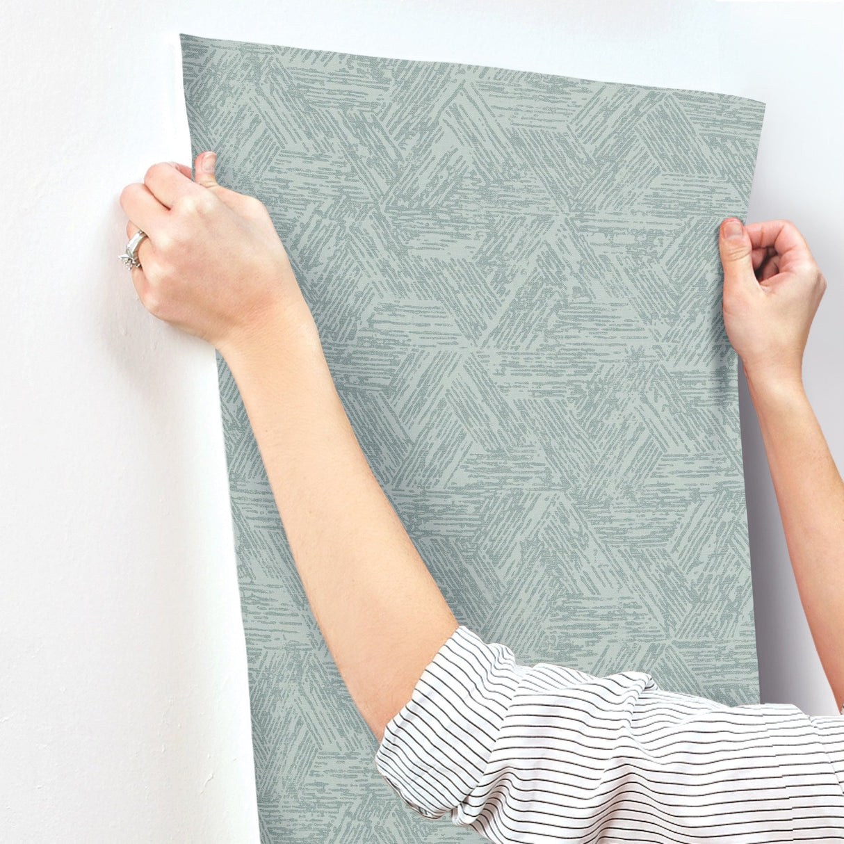 Retreat Denim Quilted Geometric Wallpaper with Raised Ink Modern Abstract Pattern - A-Street Prints 4122-27036