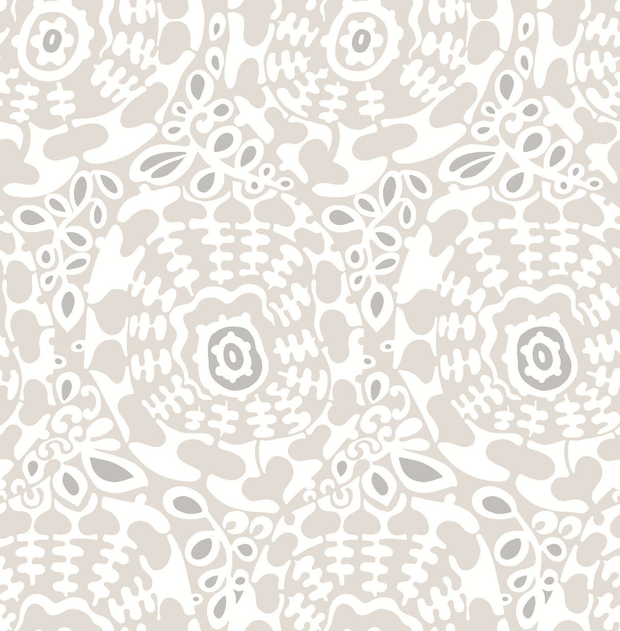 Divine Grey Abstract Medallion Wallpaper, Modern Abstract Pattern - A?Street Prints 4122-27038