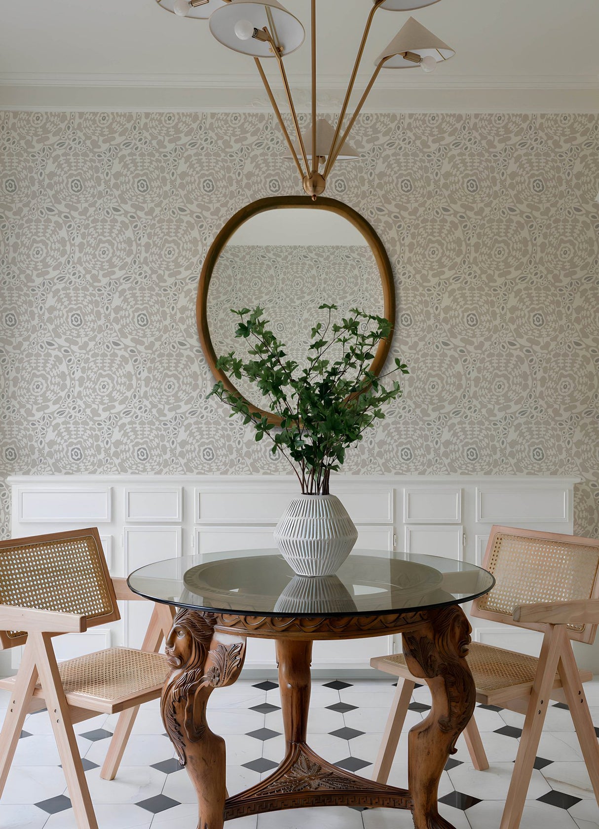 Divine Grey Abstract Medallion Wallpaper, Modern Abstract Pattern - A?Street Prints 4122-27038