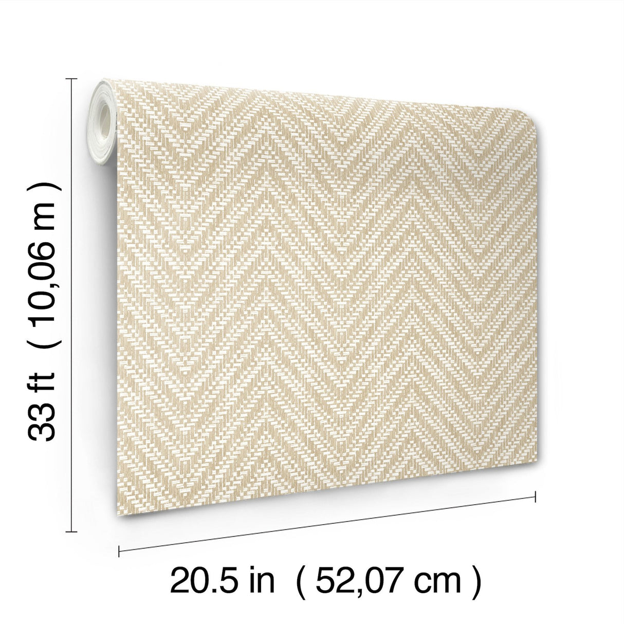 Glynn Wheat Chevron Wallpaper with Raised Ink Textured Modern Graphic Pattern - A-Street Prints 4122-27045