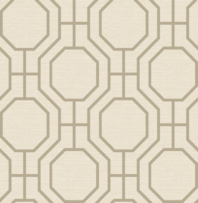 Manor Taupe Geometric Trellis Wallpaper with Modern Trellis Graphics - A-Street Prints 4122-27046