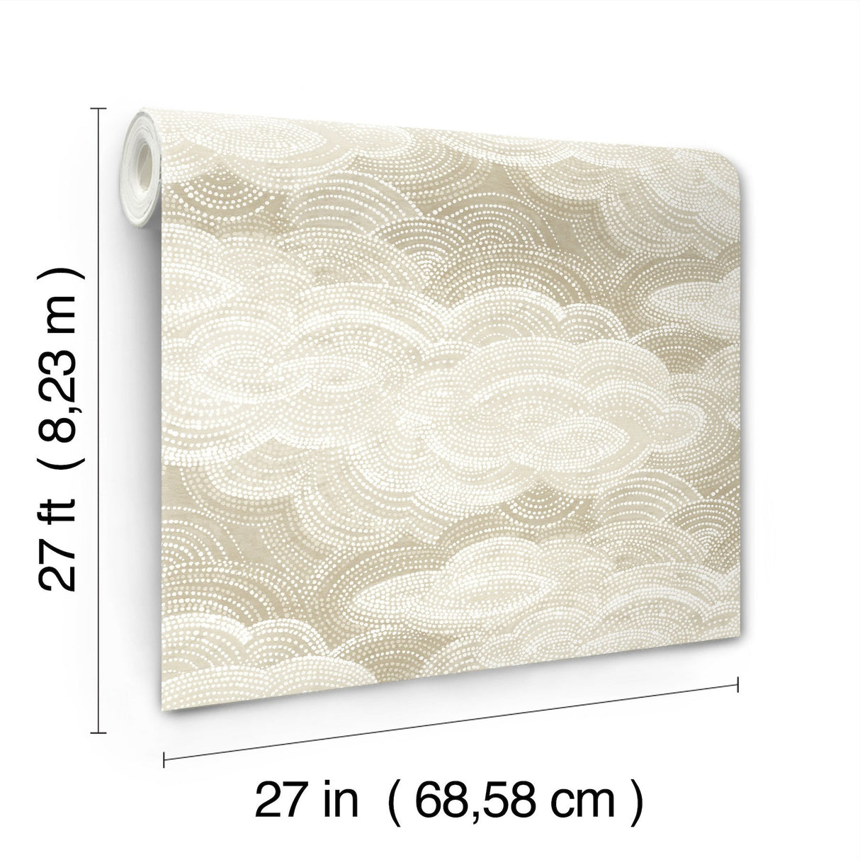 Vision Pearl Stipple Clouds Wallpaper with Metallic Pearlescent Cloud Dot Motif - A-Street Prints 4122-72405