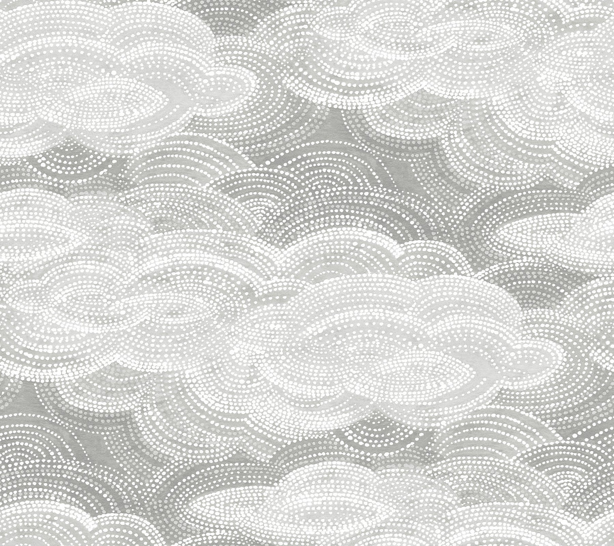 Vision Grey Stipple Clouds Wallpaper with Graphic Cloud Motif - A-Street Prints 4122-72406