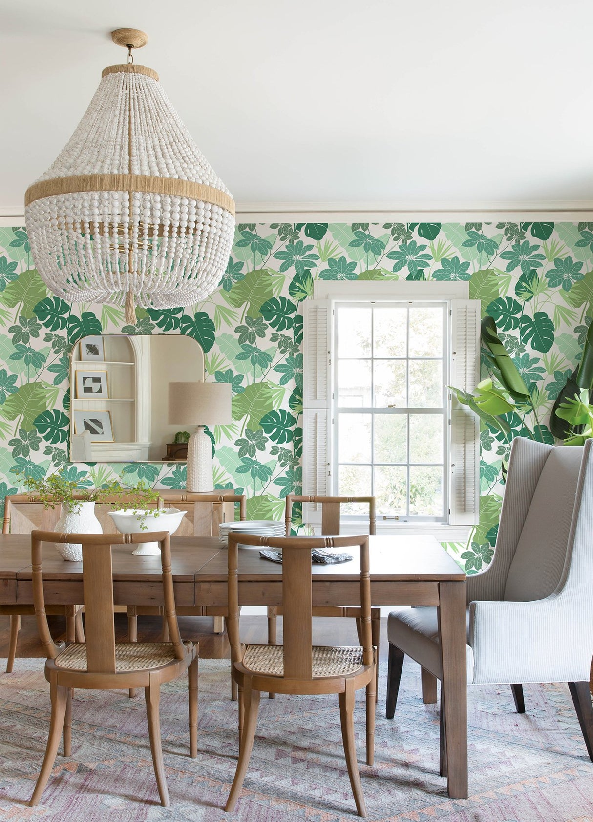 Medellin Green Rainforest Floor Wallpaper with Botanical Bohemian Motif - A-Street Prints 4122-72409
