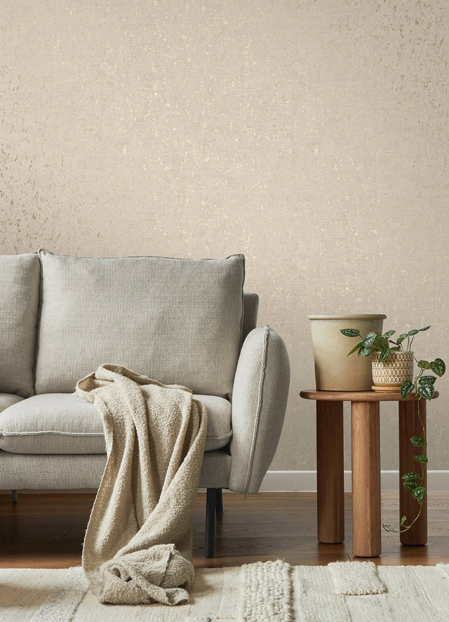 Callie Bone Concrete Wallpaper with Distressed Textures Industrial Abstract Pattern - Advantage 4125-26707