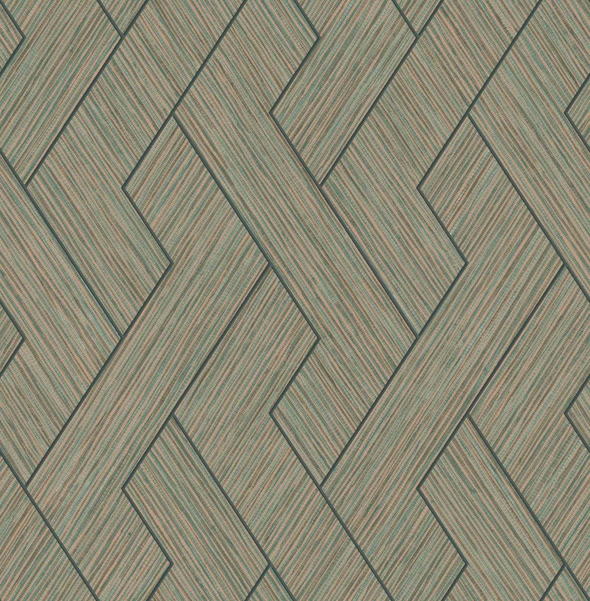 Ember Copper Geometric Basketweave Wallpaper with Modern Graphic Basketweave Pattern - Advantage 4125-26726