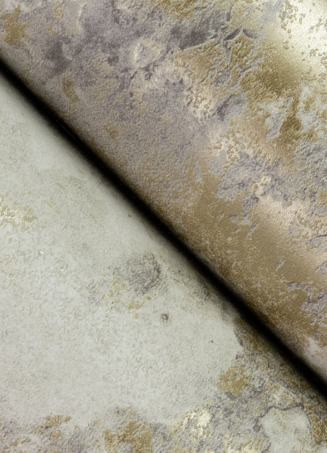 Aria Light Grey Marbled Tile Wallpaper with Metallic Textured Stone Motif - Advantage 4125-26731