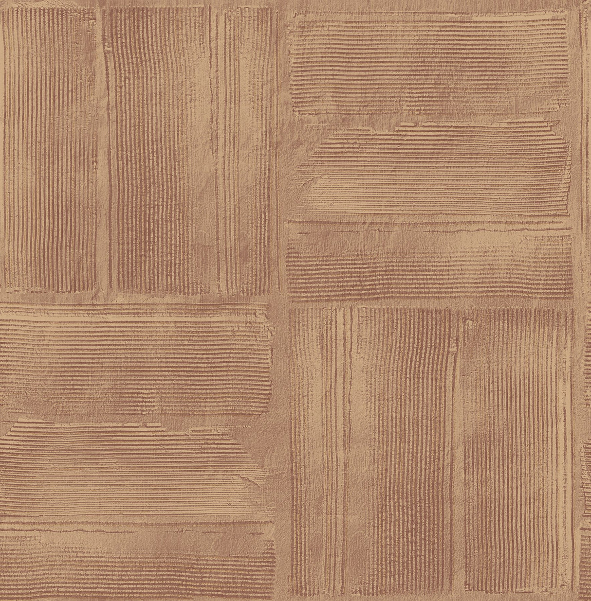 Jasper Rust Block Texture Wallpaper with Metallic Raised-Ink Geometric Pattern - Advantage 4125-26736