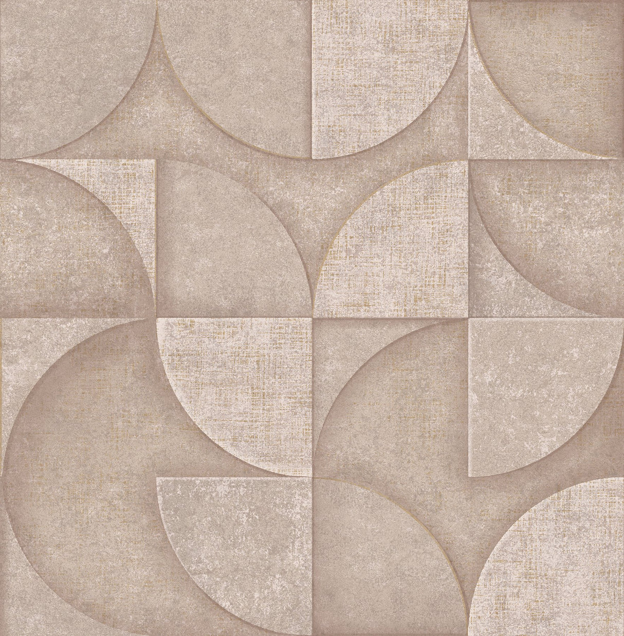 Addison Blush Retro Geo Wallpaper with Metallic Raised-Ink Geometric Pattern - Advantage 4125-26748