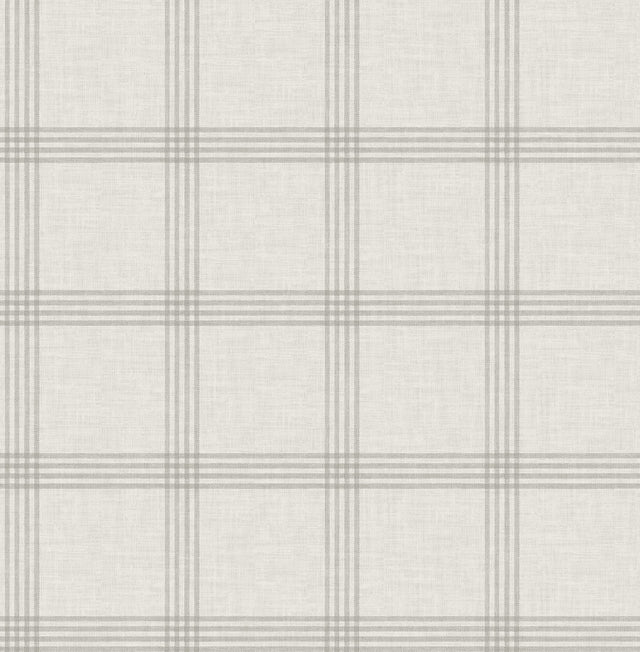 Twain Dove Plaid Wallpaper with Farmhouse Plaids Pattern - Chesapeake 4134-24478